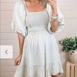 Blue and cream fore dress. Size M.